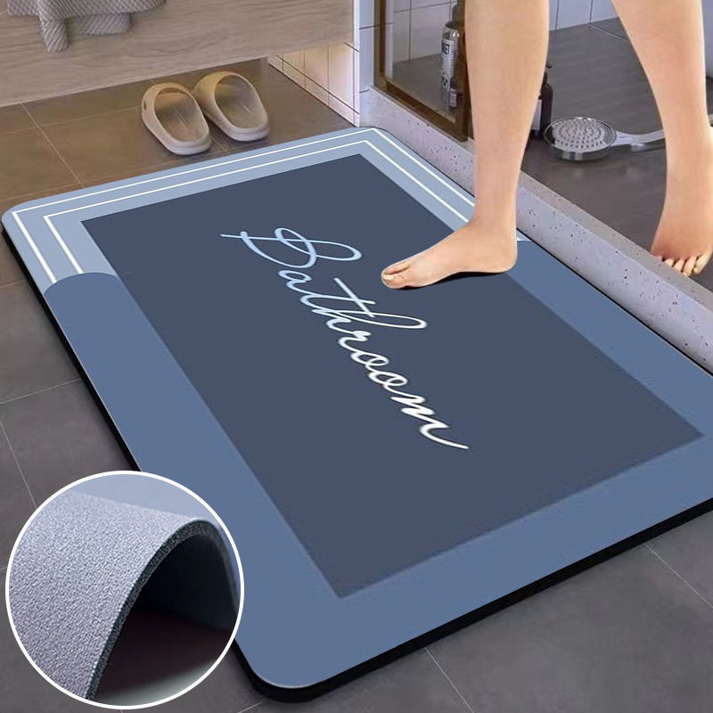 Bamboo Bath Mat - 1PC Bathroom Absorbent Mat Indoor Simple
