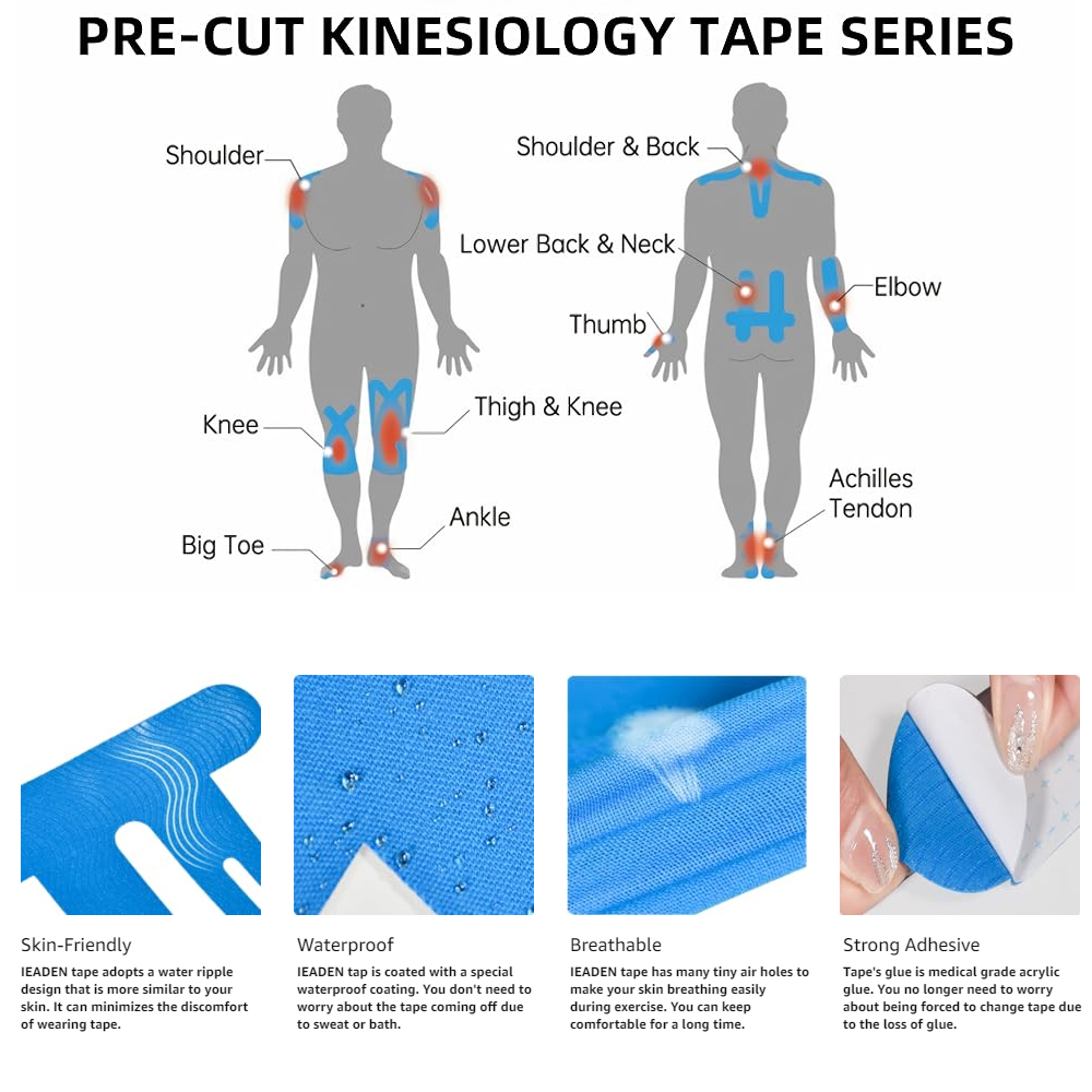 10PCS Precut Kinesiology Tape  - Sports Taping Precut ulasan dan harga