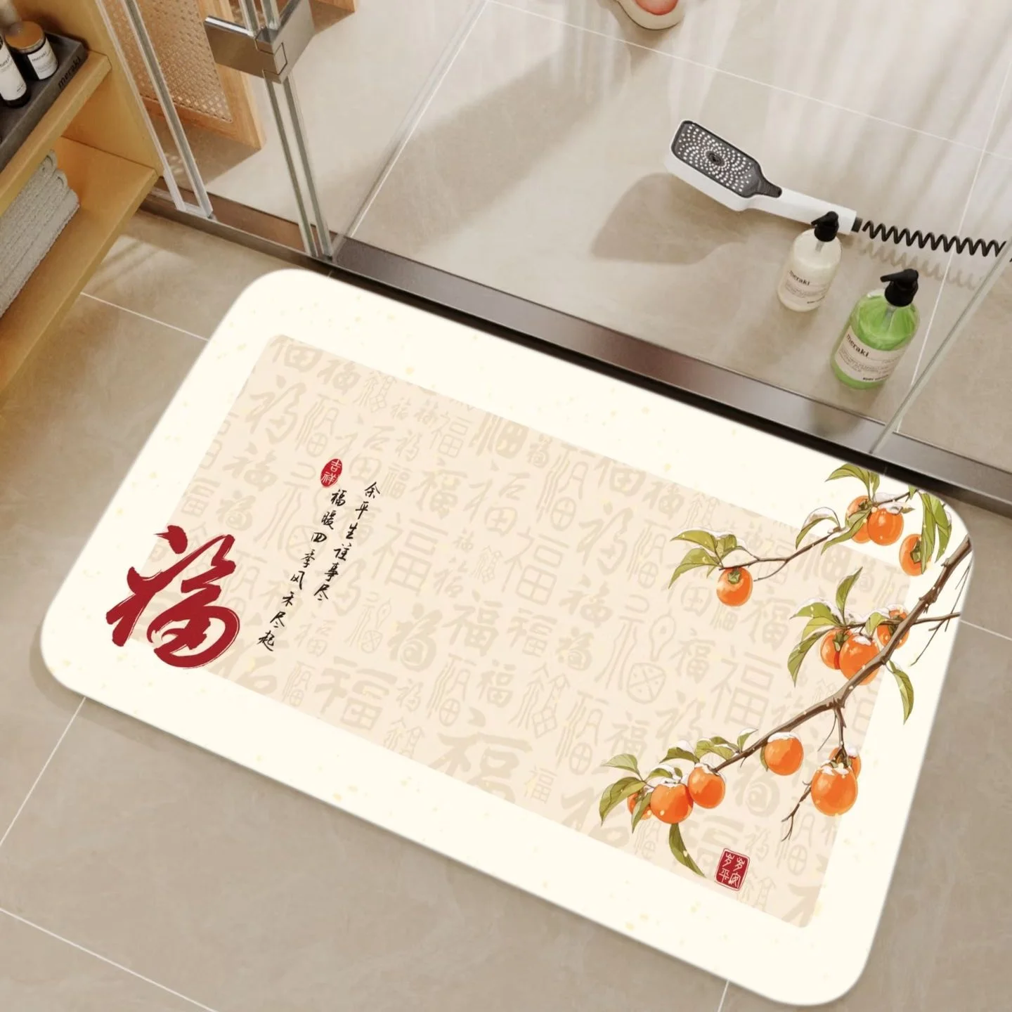 VIKAMA Bamboo & Chinese Callig - Bamboo Bath Mat ulasan dan harga